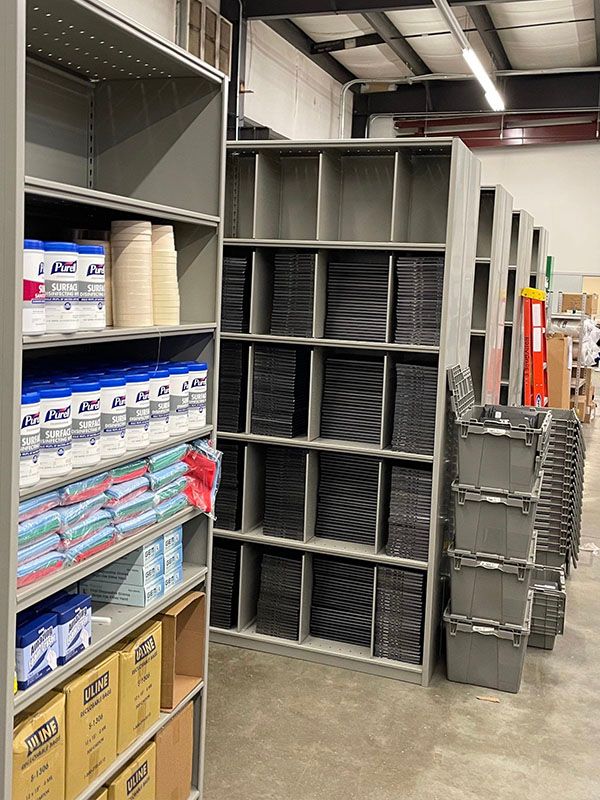 school multi-purpose shelving configuration spacesaver project