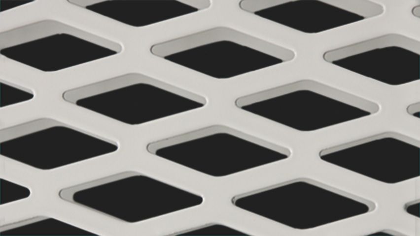 closeup of punched horizontal diamond art screen